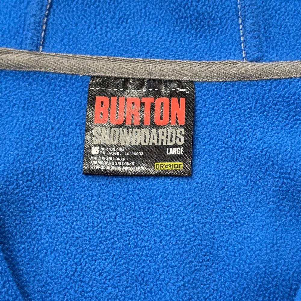 Burton‎ Full Zip Hoodie Mens Large Gray Excellent DryRide Fleece Lined Logo - Picture 6 of 6